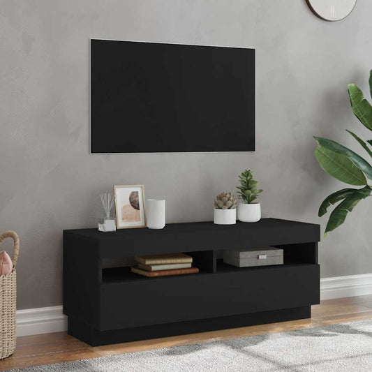 804455 vidaXL TV Cabinet with LED Lights Black 100x35x40 cm