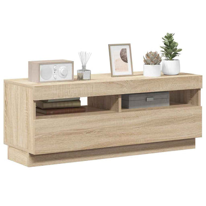 804457 vidaXL TV Cabinet with LED Lights Sonoma Oak 100x35x40 cm
