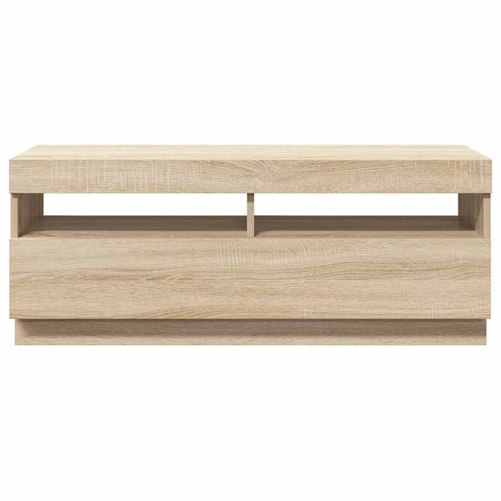 804457 vidaXL TV Cabinet with LED Lights Sonoma Oak 100x35x40 cm