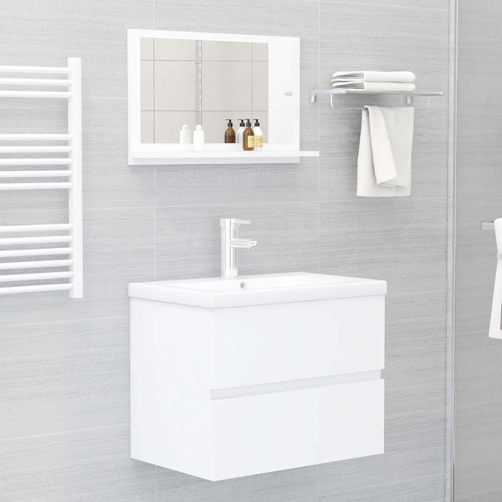 vidaXL Bathroom Mirror White 60x10.5x37 cm Engineered Wood