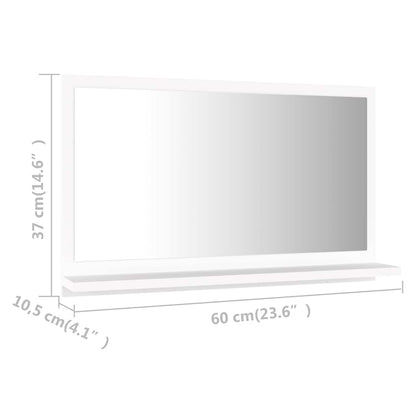 vidaXL Bathroom Mirror White 60x10.5x37 cm Engineered Wood