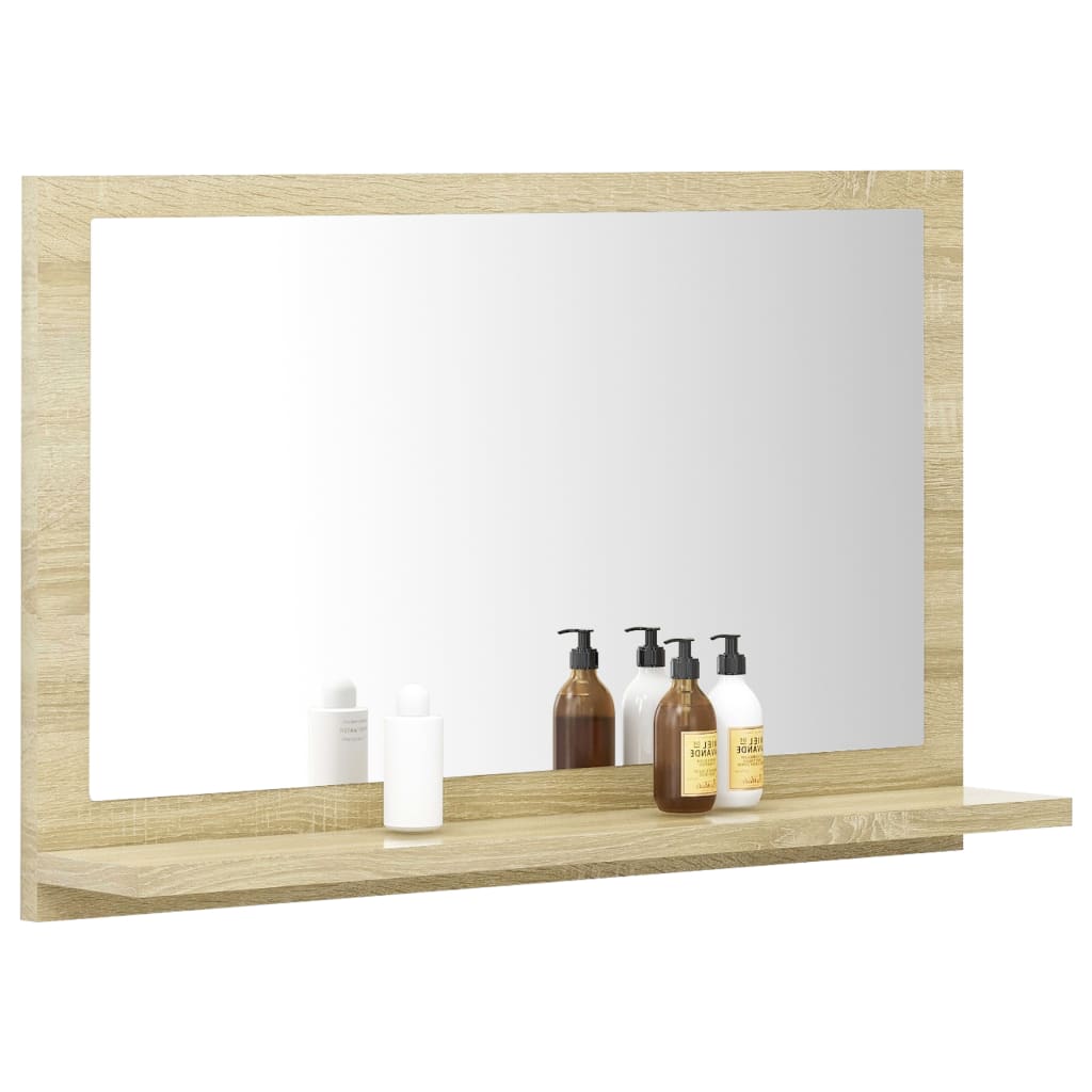 vidaXL Bathroom Mirror Sonoma Oak 60x10.5x37 cm Engineered Wood