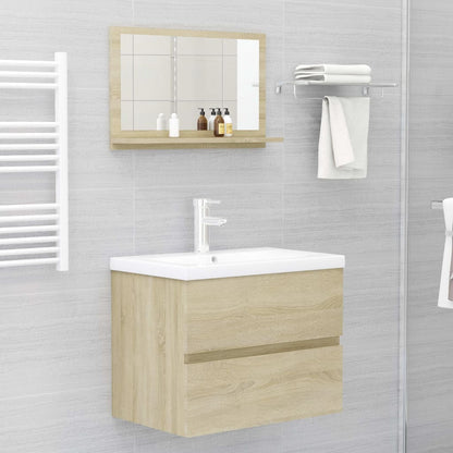 vidaXL Bathroom Mirror Sonoma Oak 60x10.5x37 cm Engineered Wood