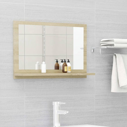 vidaXL Bathroom Mirror Sonoma Oak 60x10.5x37 cm Engineered Wood