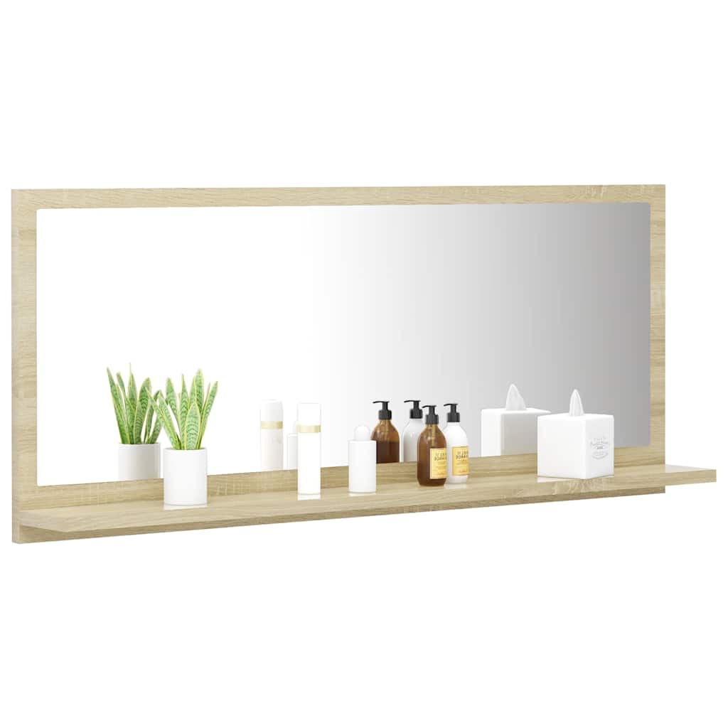 vidaXL Bathroom Mirror Sonoma Oak 90x10.5x37 cm Engineered Wood