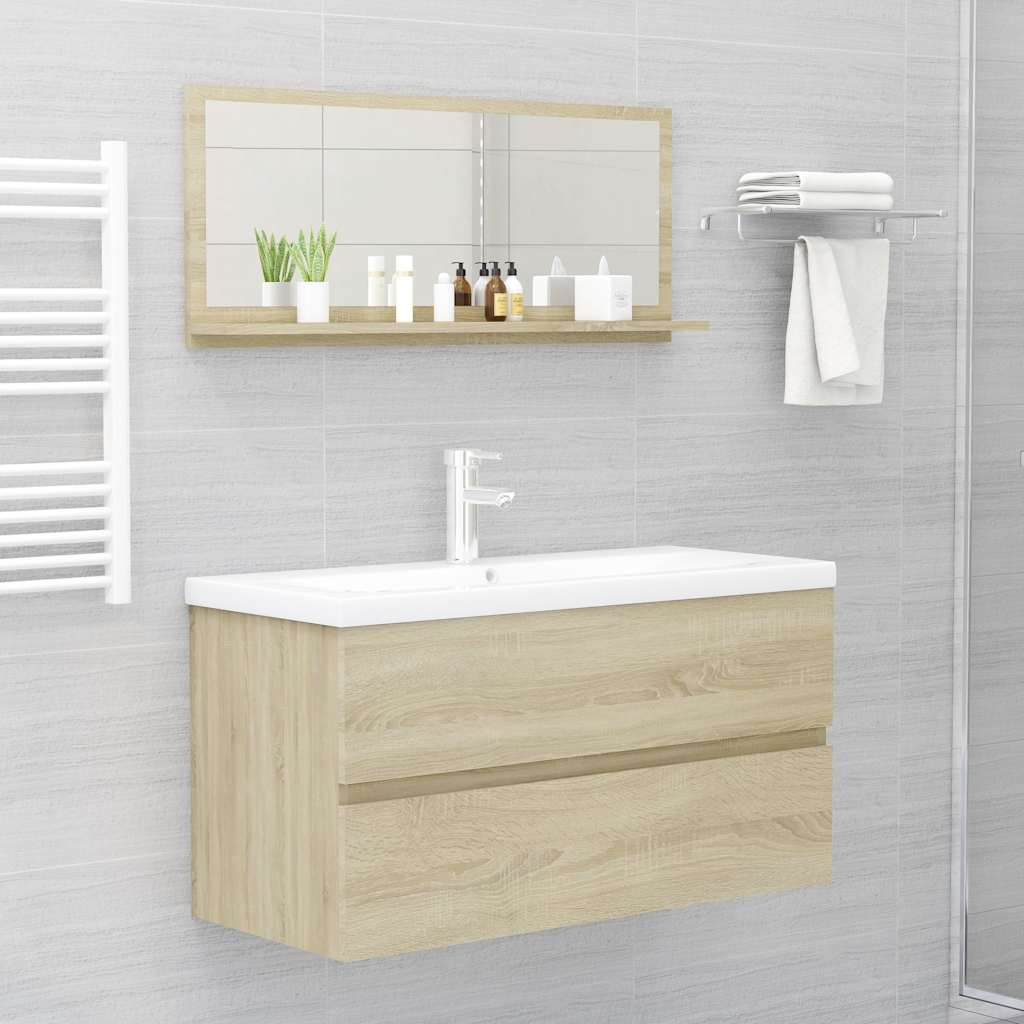 vidaXL Bathroom Mirror Sonoma Oak 90x10.5x37 cm Engineered Wood