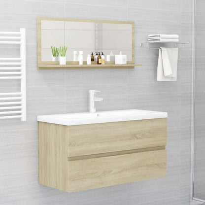 vidaXL Bathroom Mirror Sonoma Oak 90x10.5x37 cm Engineered Wood