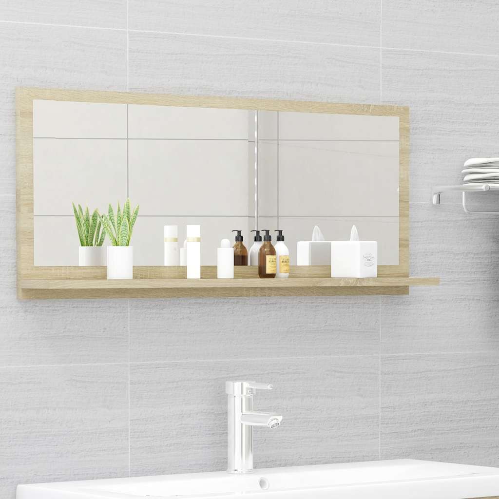 vidaXL Bathroom Mirror Sonoma Oak 90x10.5x37 cm Engineered Wood