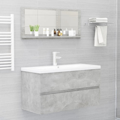 vidaXL Mirror | Concrete grey | Engineered wood, acrylic | Large