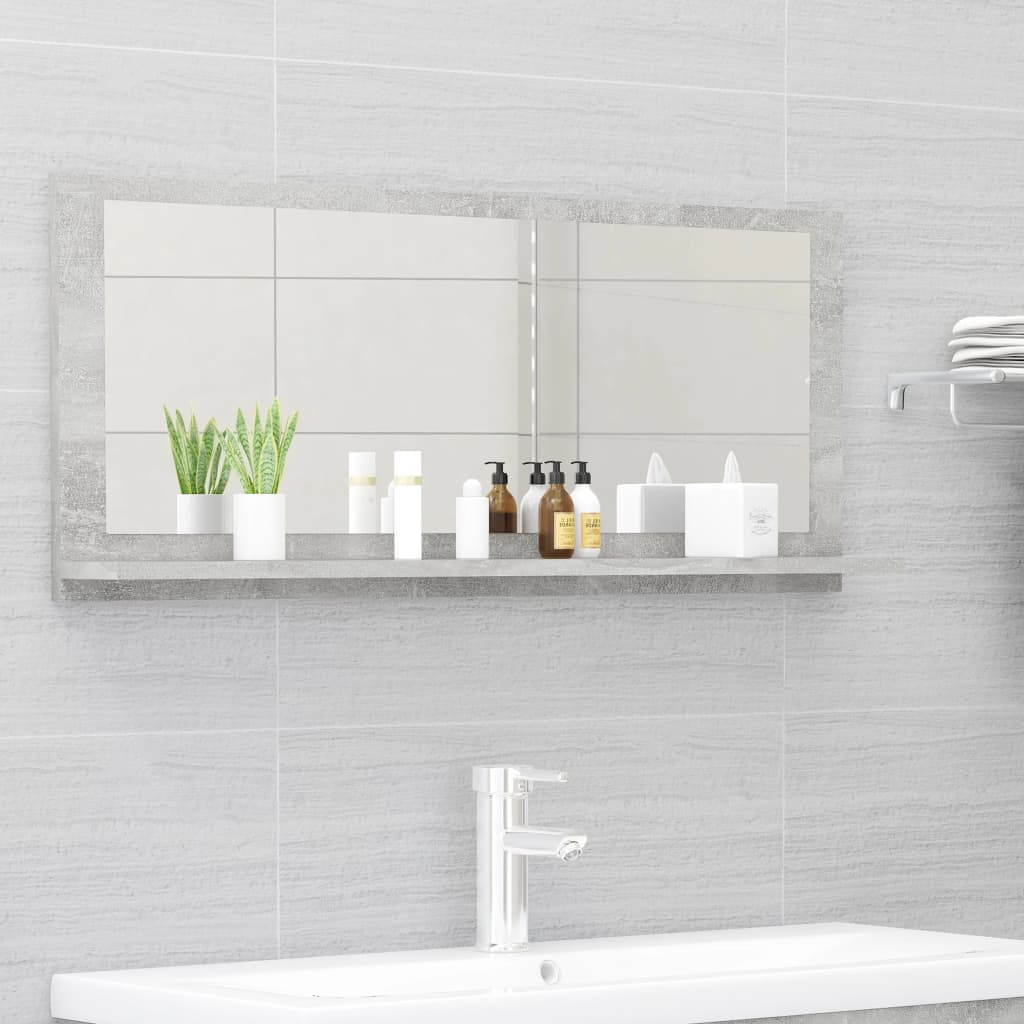 vidaXL Mirror | Concrete grey | Engineered wood, acrylic | Large