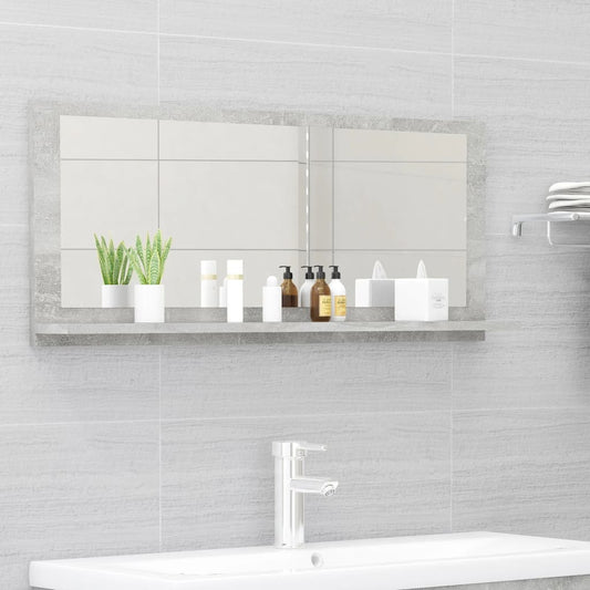 vidaXL Mirror | Concrete grey | Engineered wood, acrylic | Large