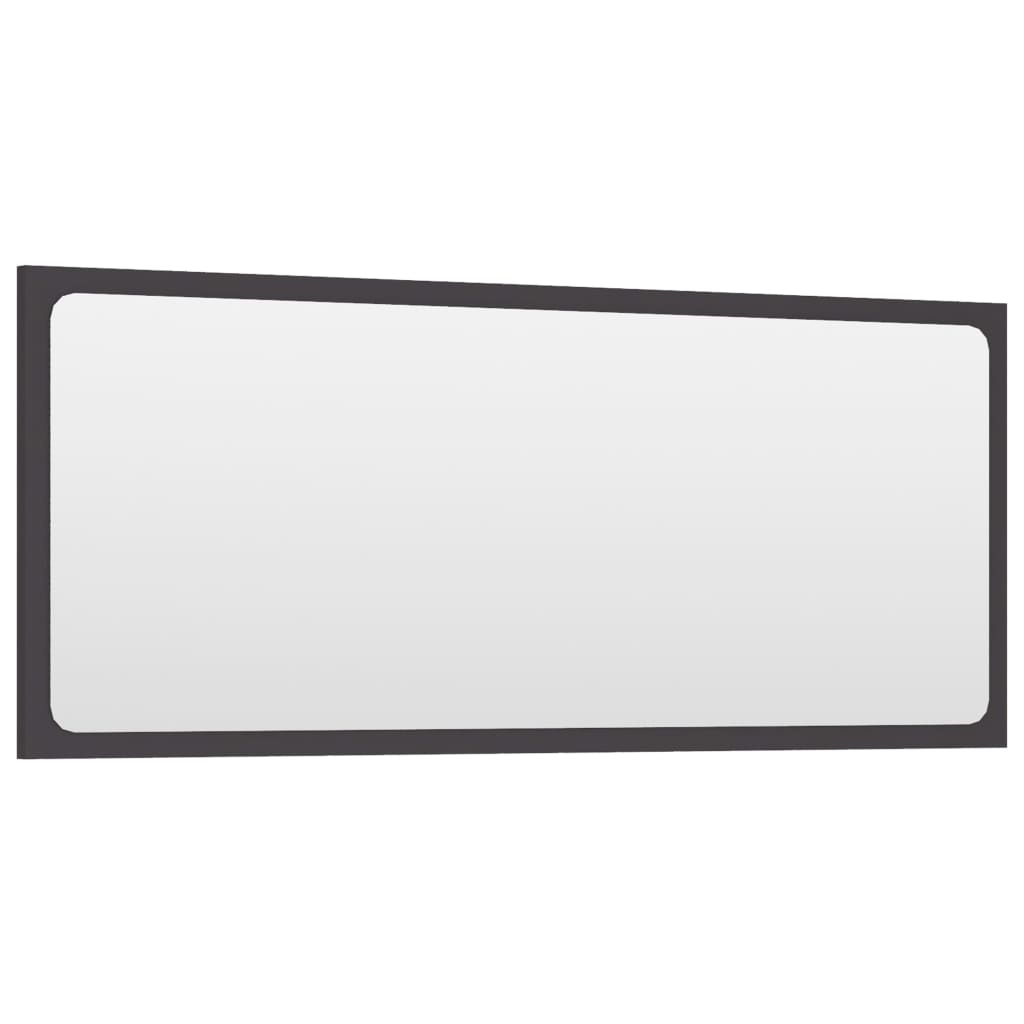 vidaXL Bathroom Mirror Grey 90x1.5x37 cm Engineered Wood
