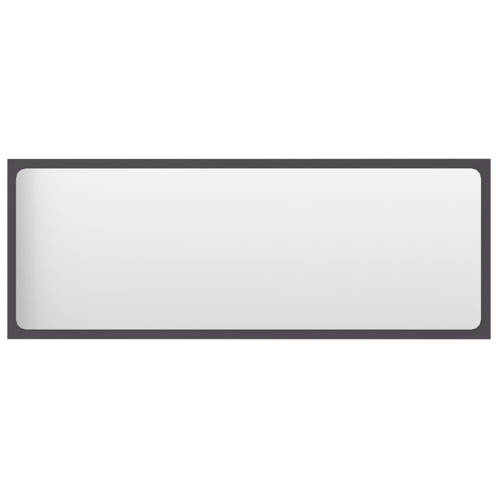 vidaXL Bathroom Mirror Grey 100x1.5x37 cm Engineered Wood