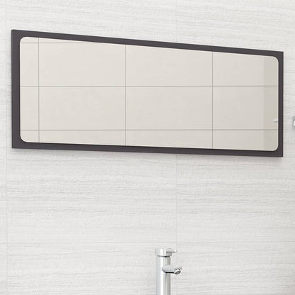 vidaXL Bathroom Mirror Grey 100x1.5x37 cm Engineered Wood