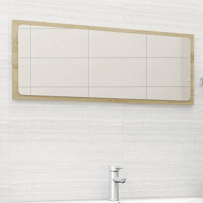 vidaXL Bathroom Mirror Sonoma Oak 100x1.5x37 cm Engineered Wood