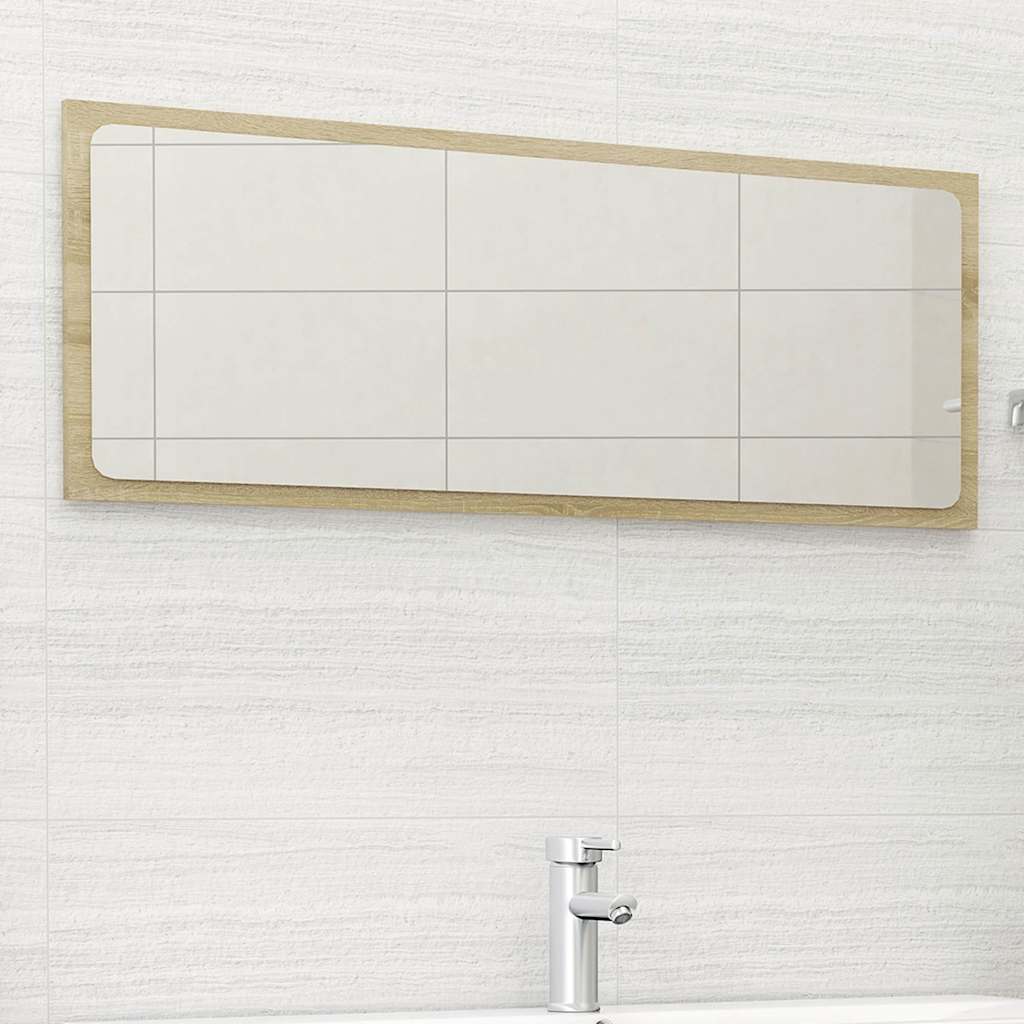 804633 vidaXL Bathroom Mirror Sonoma Oak 100x1,5x37 cm Engineered Wood