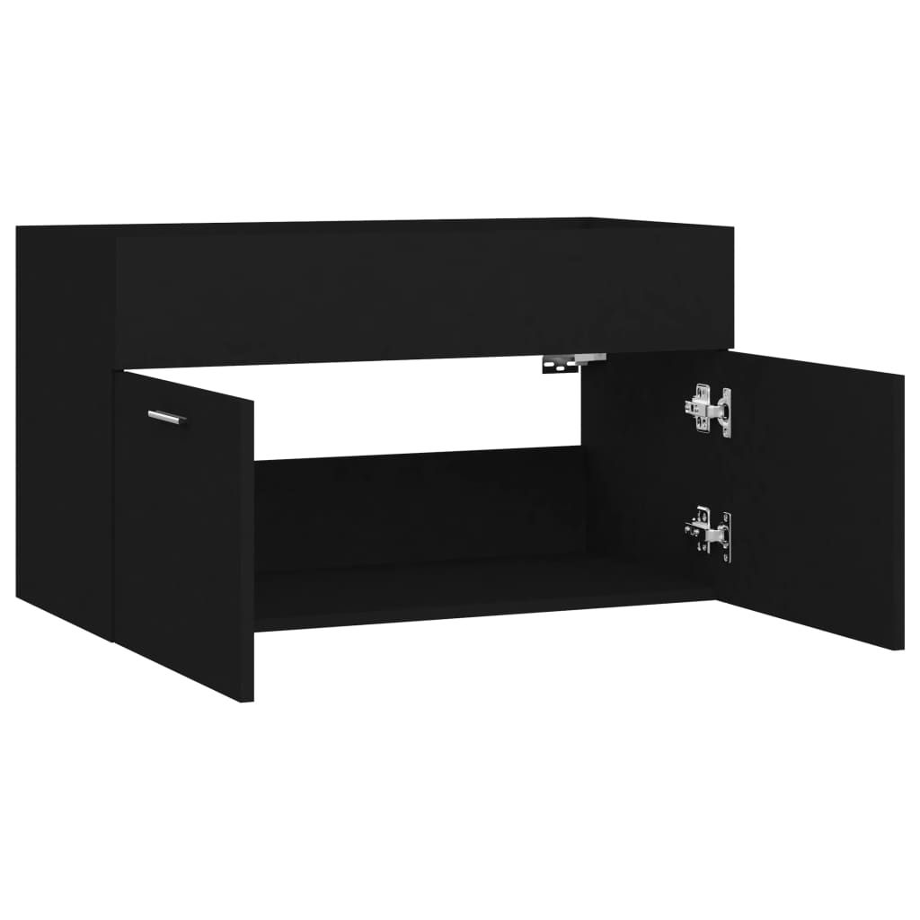 vidaXL Sink Cabinet | Black | Engineered wood | Medium | Sink Cabinet