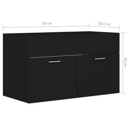 vidaXL Sink Cabinet | Black | Engineered wood | Medium | Sink Cabinet