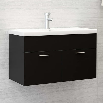 vidaXL Sink Cabinet | Black | Engineered wood | Medium | Sink Cabinet