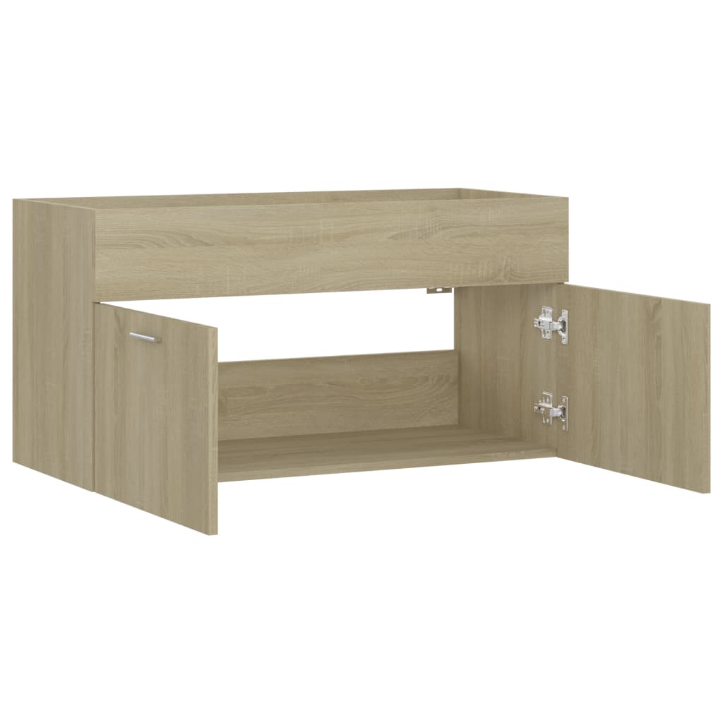 vidaXL Sink Cabinet Sonoma Oak 90x38.5x46 cm Engineered Wood