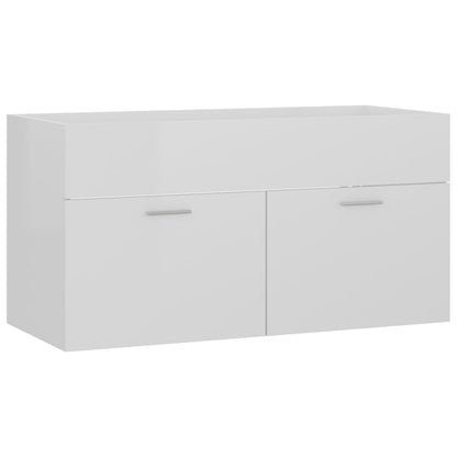 vidaXL Sink Cabinet | High gloss white | Engineered wood | Medium | Sink Cabinet