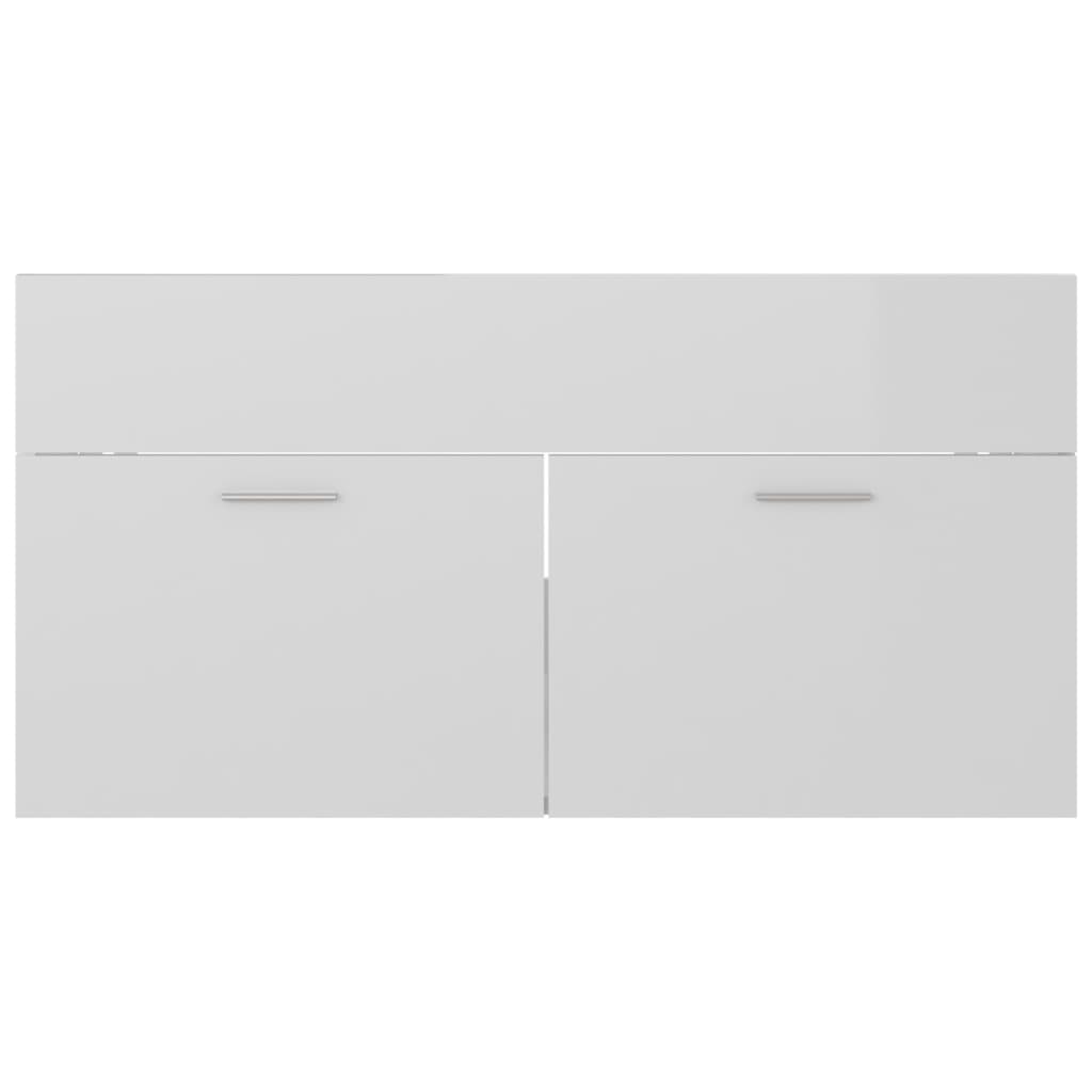 vidaXL Sink Cabinet | High gloss white | Engineered wood | Medium | Sink Cabinet