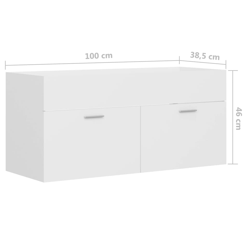 vidaXL Sink Cabinet White 100x38.5x46 cm Engineered Wood