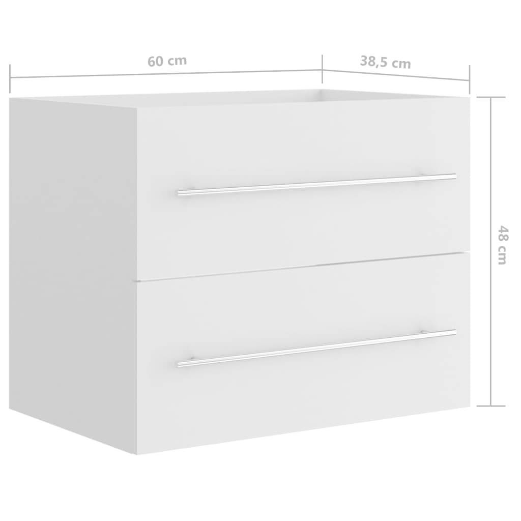 804692 vidaXL Sink Cabinet White 60x38,5x48 cm Engineered Wood