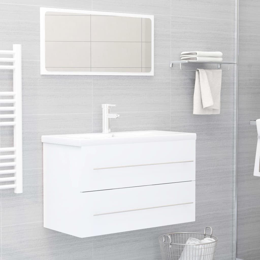 vidaXL Sink Cabinet | White | Engineered wood | 80 x 38.5 x 48 cm | Sink Cabinet