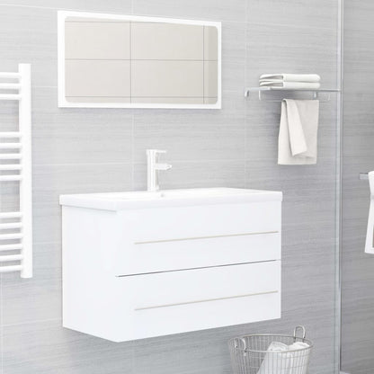 vidaXL Sink Cabinet | White | Engineered wood | 80 x 38.5 x 48 cm | Sink Cabinet