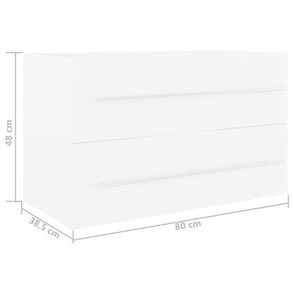 vidaXL Sink Cabinet | White | Engineered wood | 80 x 38.5 x 48 cm | Sink Cabinet