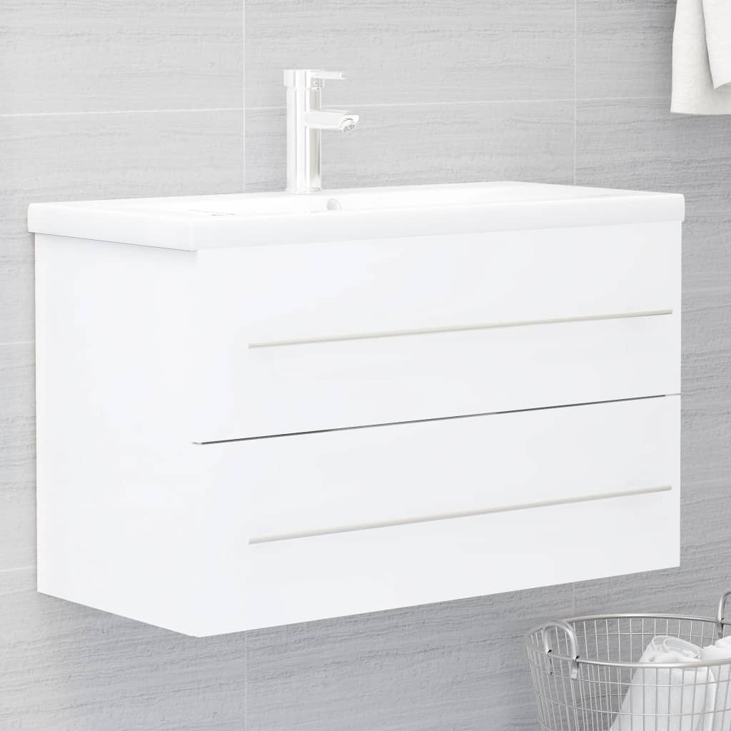 vidaXL Sink Cabinet | White | Engineered wood | 80 x 38.5 x 48 cm | Sink Cabinet