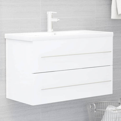 vidaXL Sink Cabinet | White | Engineered wood | 80 x 38.5 x 48 cm | Sink Cabinet