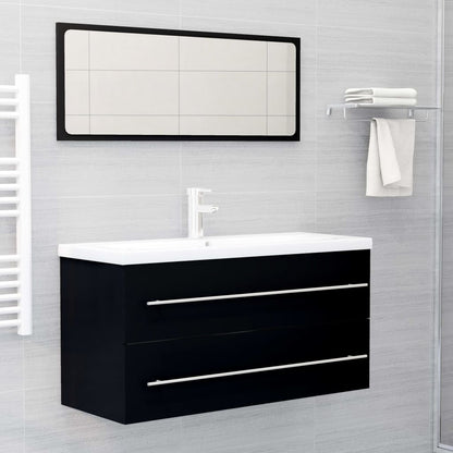 vidaXL Sink Cabinet | Black | Engineered Wood | 100 cm x 38.5 cm x 48 cm | Sleek