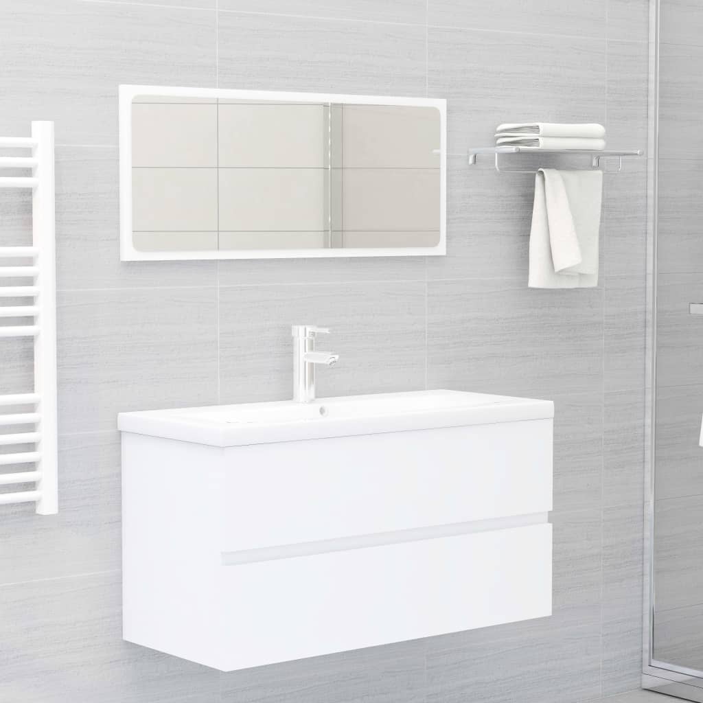 vidaXL Sink Cabinet | White | Engineered Wood | 90x38.5x45 cm | Sink Cabinet