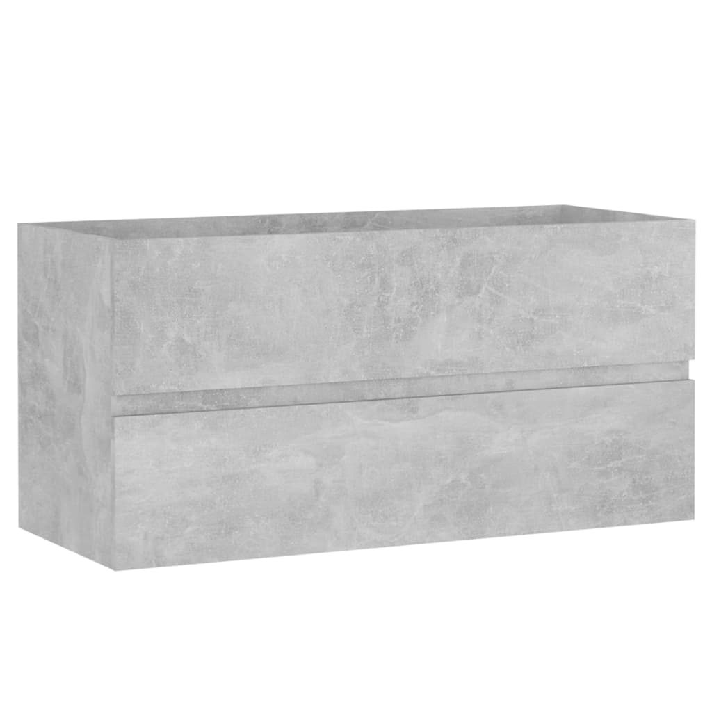 vidaXL Sink Cabinet | Concrete grey | Engineered wood | 90 x 38.5 x 45 cm