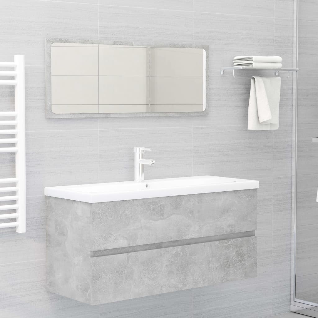 vidaXL Sink Cabinet | Concrete grey | Engineered wood | 100x38.5x45 cm