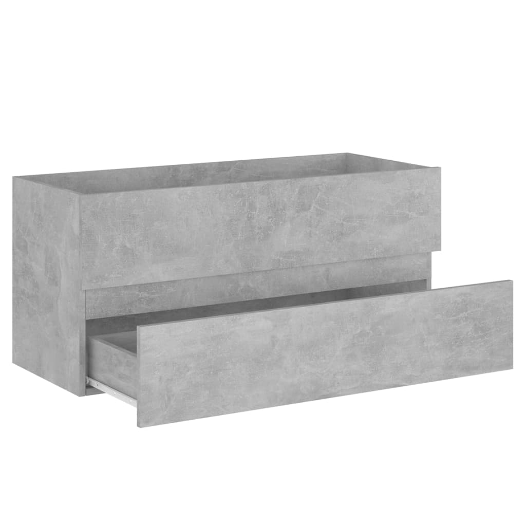 vidaXL Sink Cabinet | Concrete grey | Engineered wood | 100x38.5x45 cm