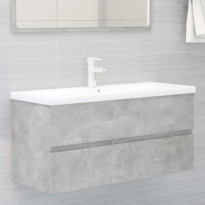 vidaXL Sink Cabinet | Concrete grey | Engineered wood | 100x38.5x45 cm