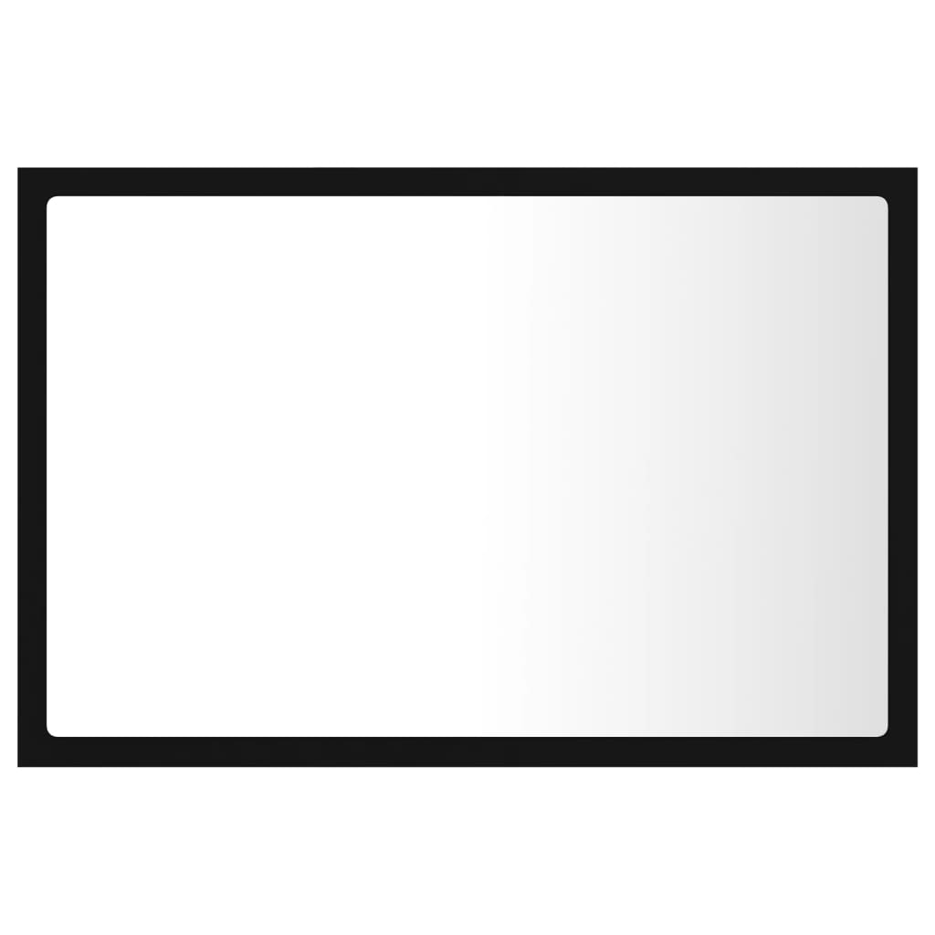 vidaXL LED Bathroom Mirror Black 60x8.5x37 cm Acrylic