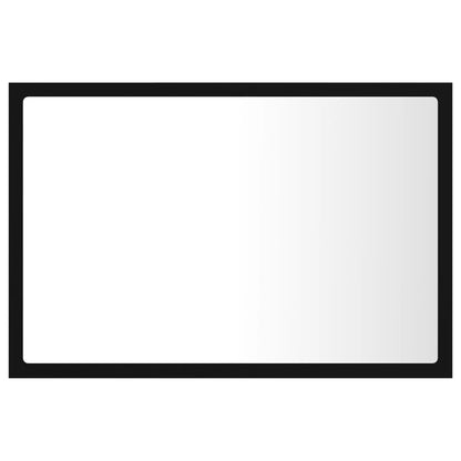 vidaXL LED Bathroom Mirror Black 60x8.5x37 cm Acrylic