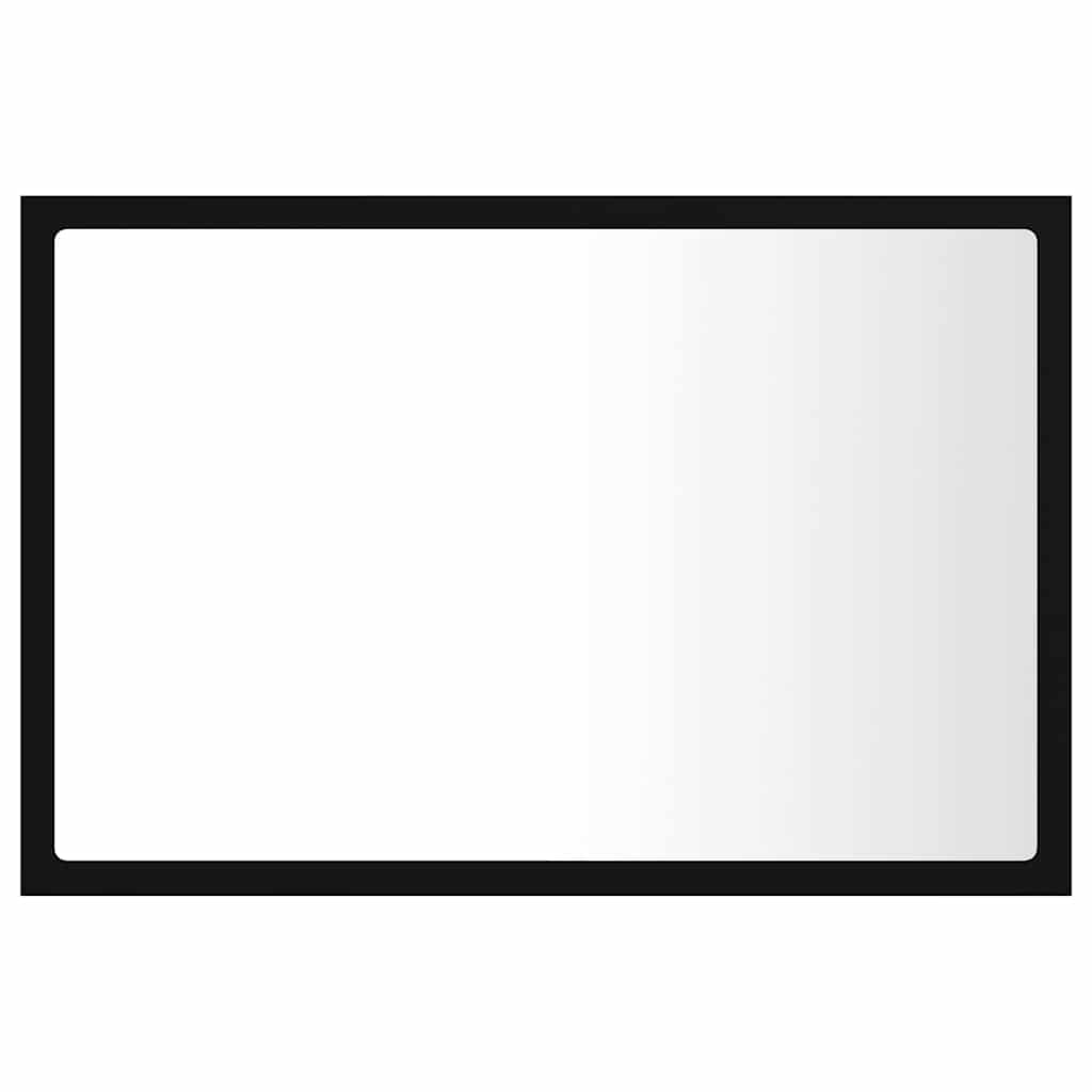 804917 vidaXL LED Bathroom Mirror Black 60x8,5x37 cm Acrylic