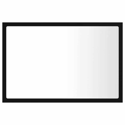 804917 vidaXL LED Bathroom Mirror Black 60x8,5x37 cm Acrylic