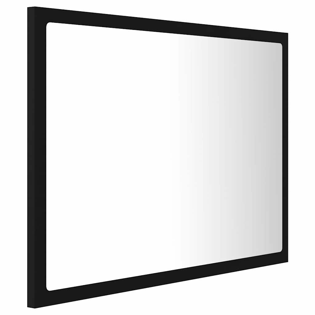 vidaXL LED Bathroom Mirror Black 60x8.5x37 cm Acrylic