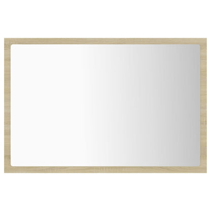 vidaXL LED Bathroom Mirror Sonoma Oak 60x8.5x37 cm Acrylic