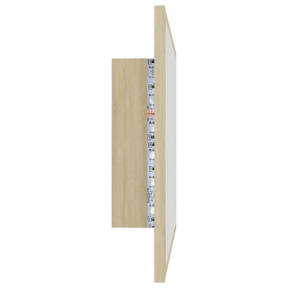 vidaXL LED Bathroom Mirror Sonoma Oak 60x8.5x37 cm Acrylic