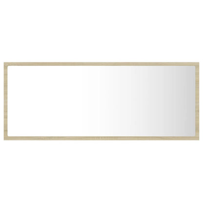 vidaXL LED Bathroom Mirror Sonoma Oak 100x8.5x37 cm Acrylic