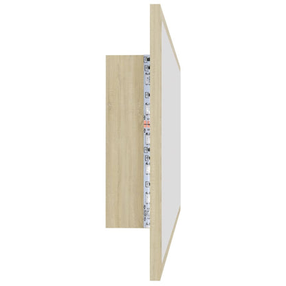 vidaXL LED Bathroom Mirror Sonoma Oak 100x8.5x37 cm Acrylic
