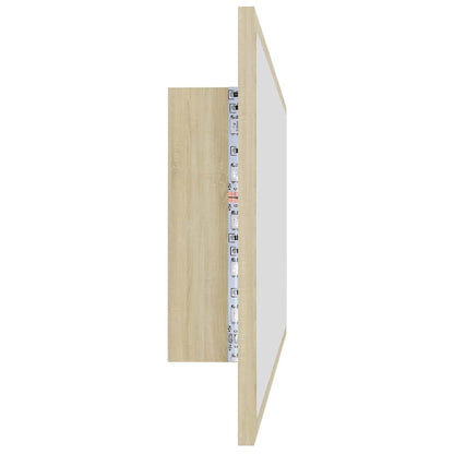 804943 vidaXL LED Bathroom Mirror Sonoma Oak 100x8,5x37 cm Acrylic