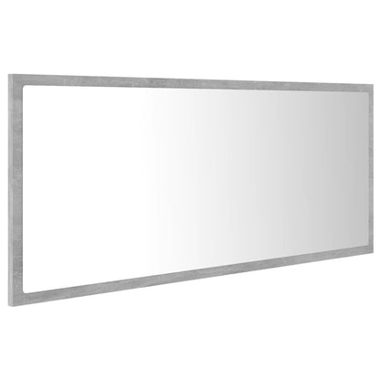 vidaXL LED Bathroom Mirror Concrete Grey 100x8.5x37 cm Acrylic